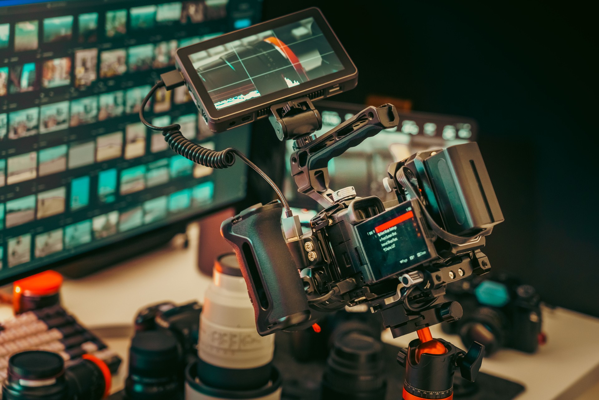 Professional Video Camera Setup Studio Filming Session